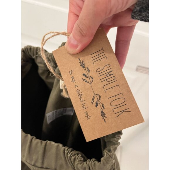 NWT The Simple Folk Kids The Twill Trouser in Olive 8/9 Years - Picture 7 of 9